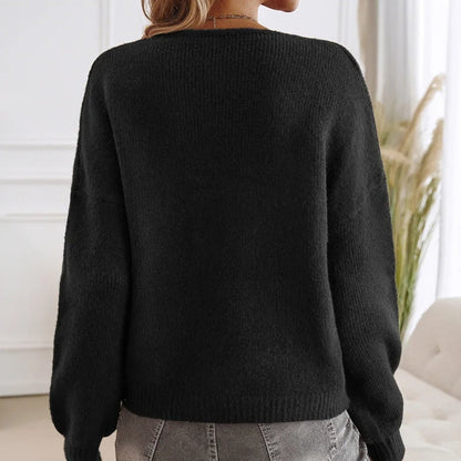 Kvinders Strikket Sweater med Snøredetaljer 6