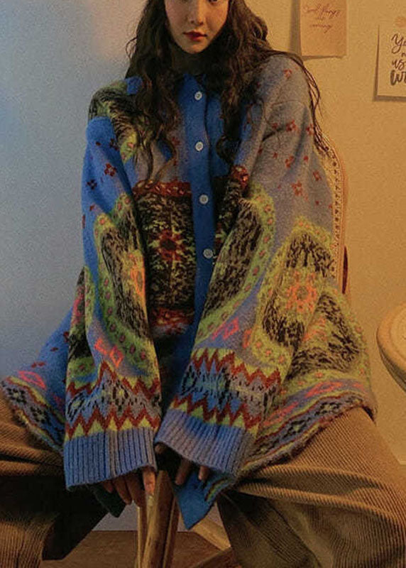 Kvinders Strikket Sweaterfrakke med Knaptryk 2