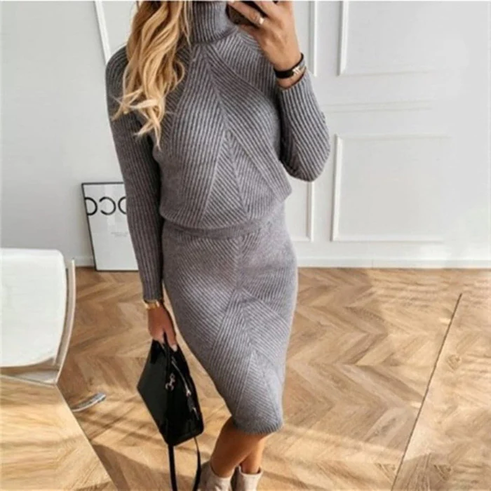 Kvinders Strikket Sweaterkjole 5