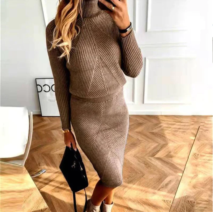 Kvinders Strikket Sweaterkjole 8