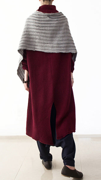 Kvinders Strikket Sweaterkjole med Rullekrave 3