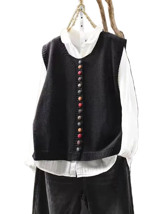 Kvinders Strikket Vest med Klassisk Design 0