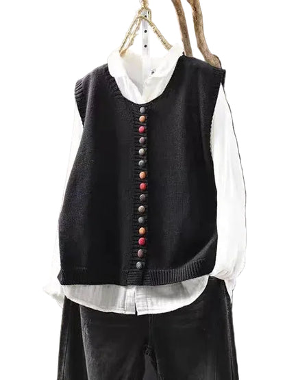 Kvinders Strikket Vest med Klassisk Design 0