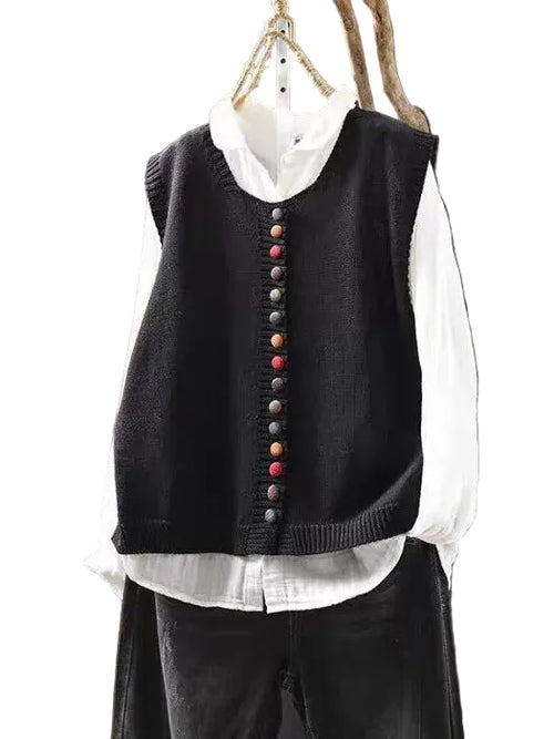 Kvinders Strikket Vest med Klassisk Design 0