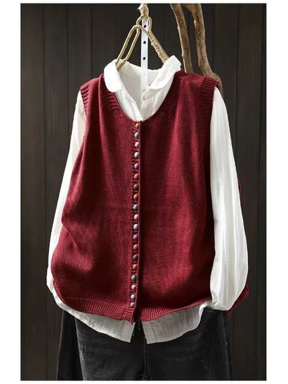 Kvinders Strikket Vest med Klassisk Design 2