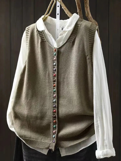 Kvinders Strikket Vest med Klassisk Design 3