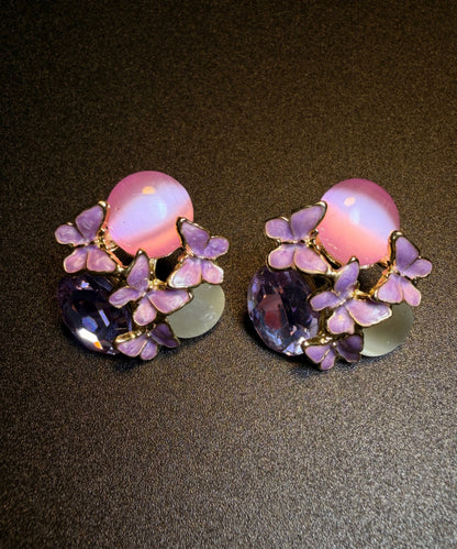 Kvinders Stud Øreringe med Krystal Iris Design 4