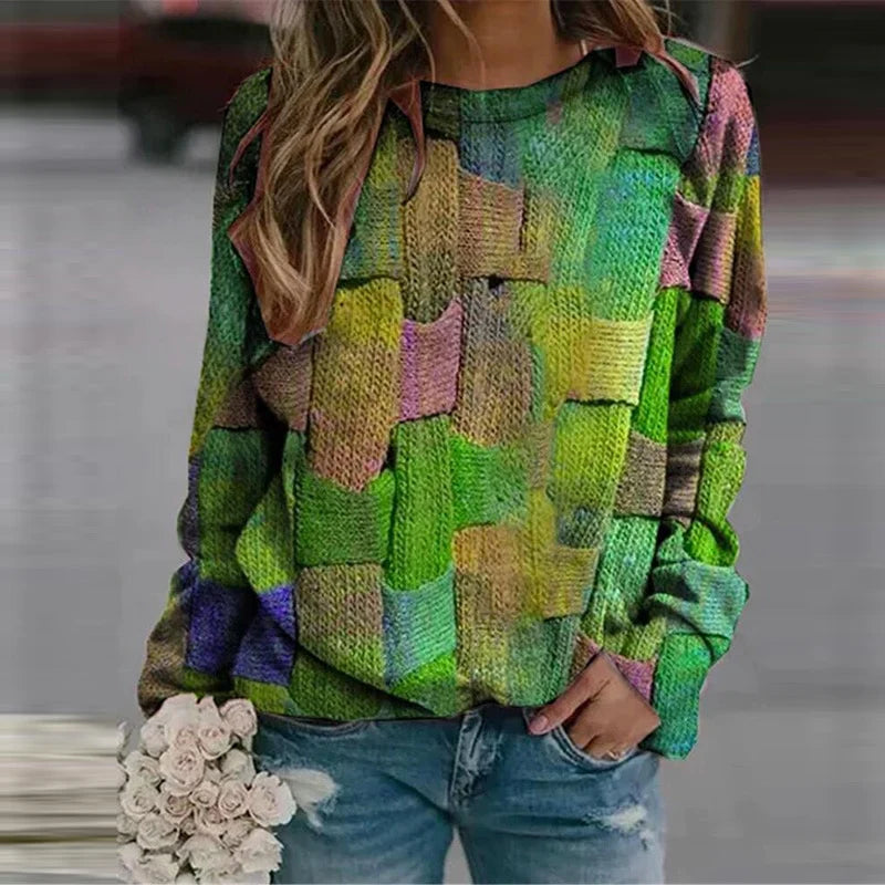 Kvinders Sweater Dristige Farver Modern Snit 2