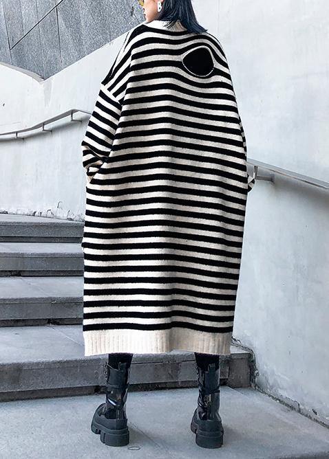 Kvinders Sweater Kjole med Stribet Design 3