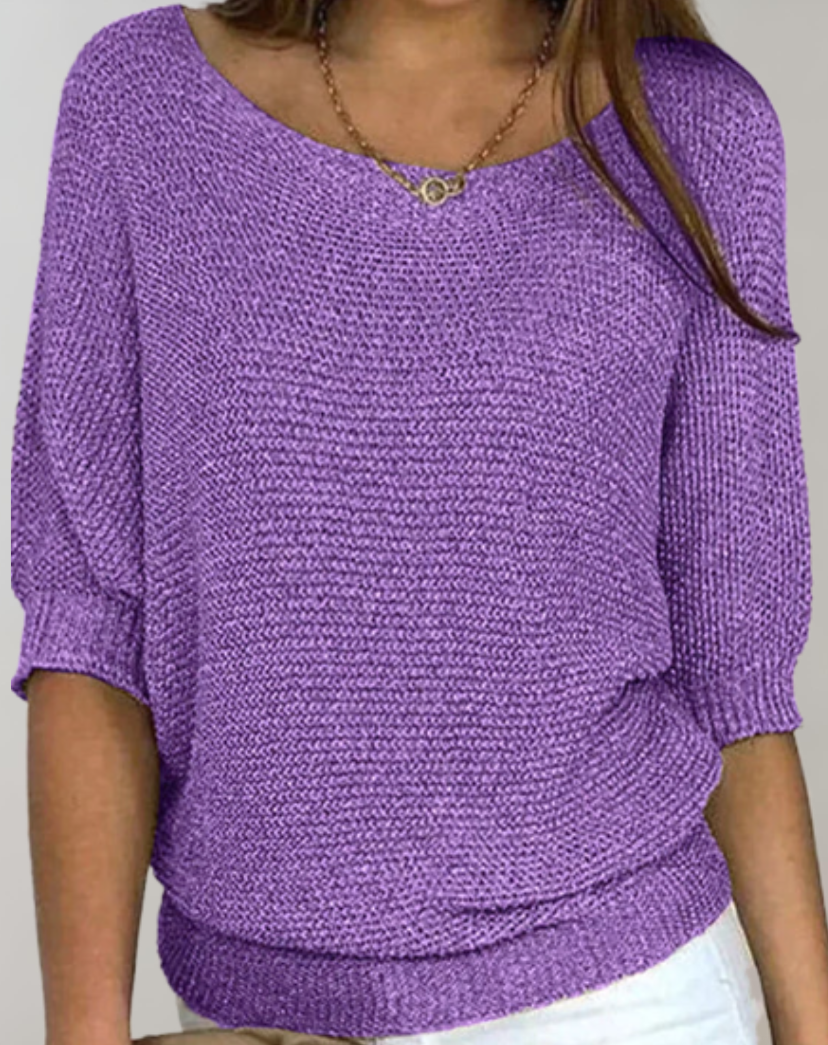 Kvinders Sweater Rund Hals Mellemlange Ærmer Casual 1