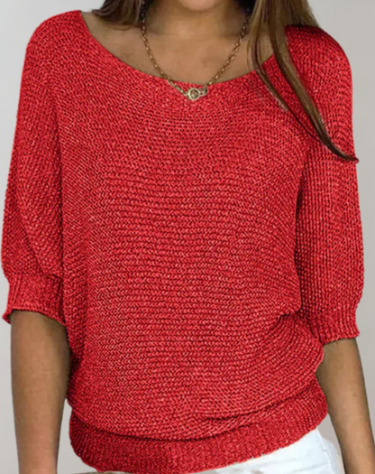 Kvinders Sweater Rund Hals Mellemlange Ærmer Casual 5