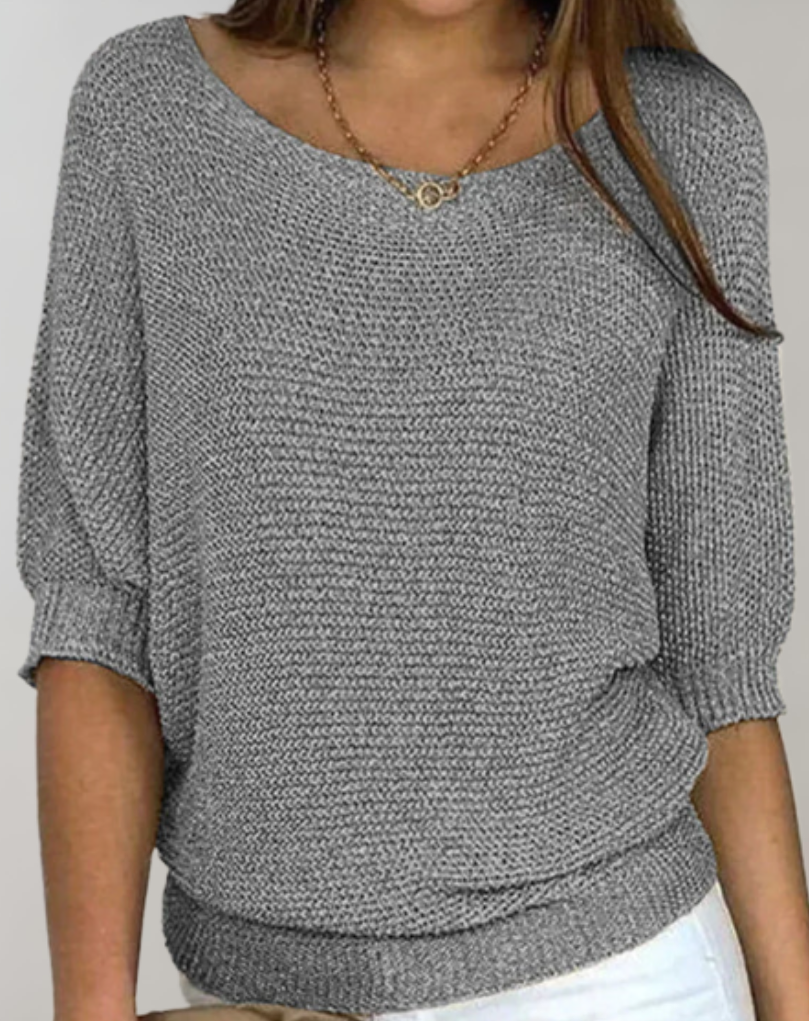 Kvinders Sweater Rund Hals Mellemlange Ærmer Casual 7