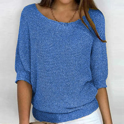 Kvinders Sweater med 3/4 Ærmer og Rund Hals 3