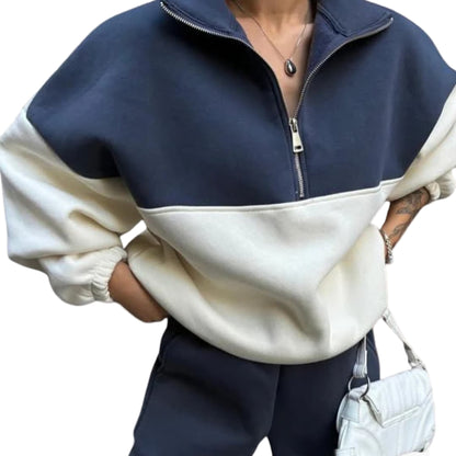 Kvinders Sweater med Halv Lynlås Casual Stil 0