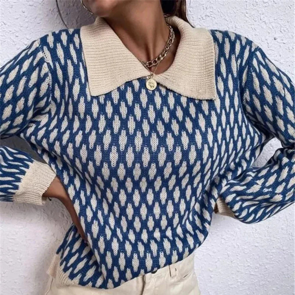 Kvinders Sweater med Kravedetaljer Trendy Design 3
