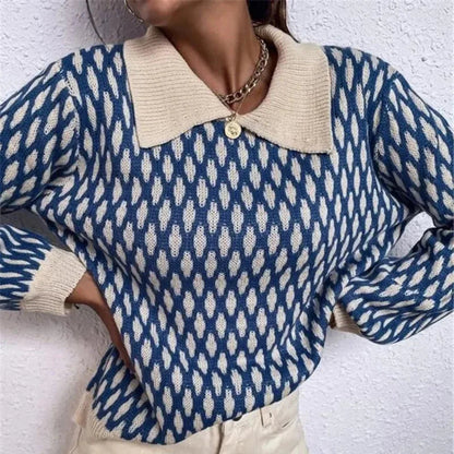 Kvinders Sweater med Kravedetaljer Trendy Design 3