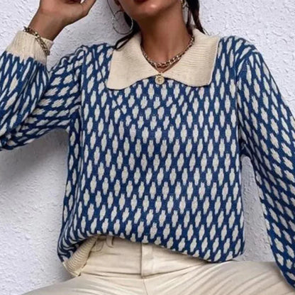 Kvinders Sweater med Kravedetaljer Trendy Design 4