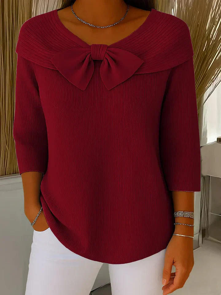 Kvinders Sweater med Sløjfe Detalje Romantisk Stil 3