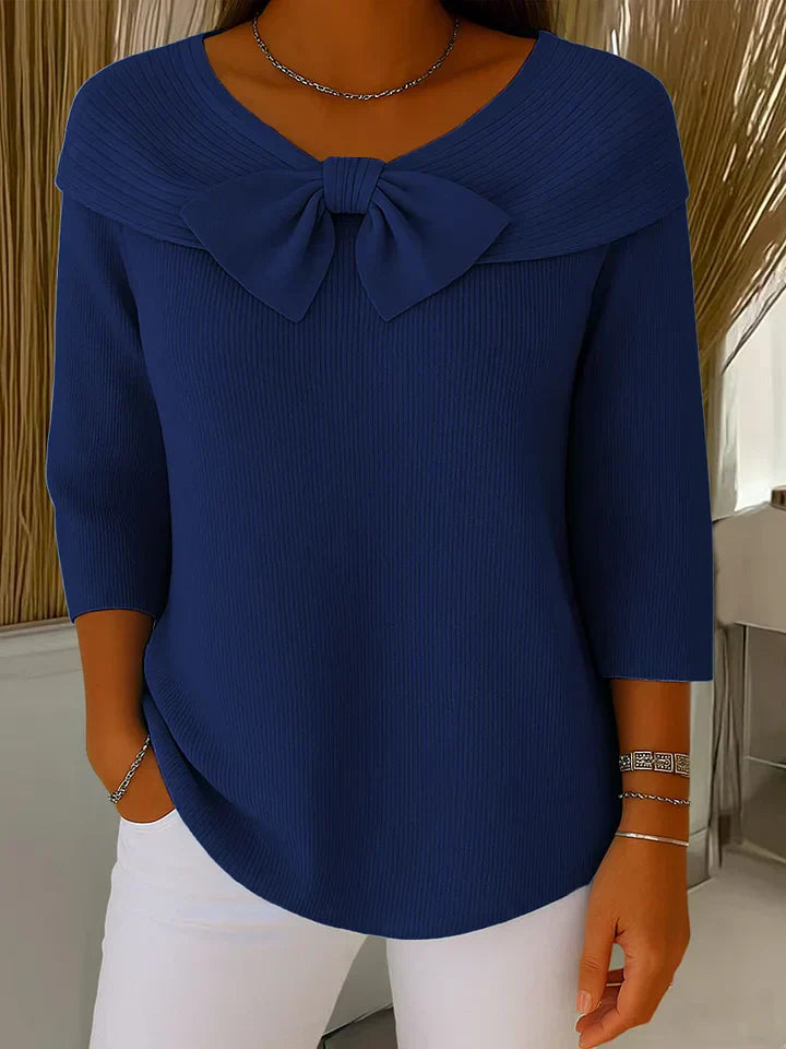 Kvinders Sweater med Sløjfe Detalje Romantisk Stil 4