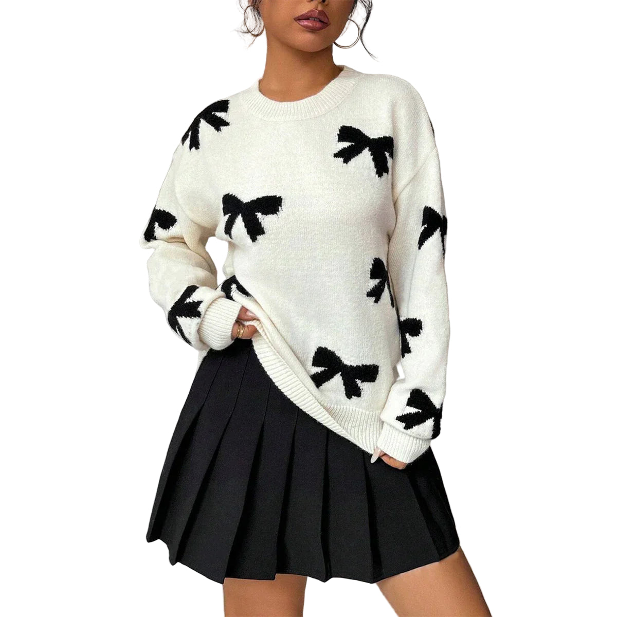 Kvinders Sweater med Sløjfedetalje 0