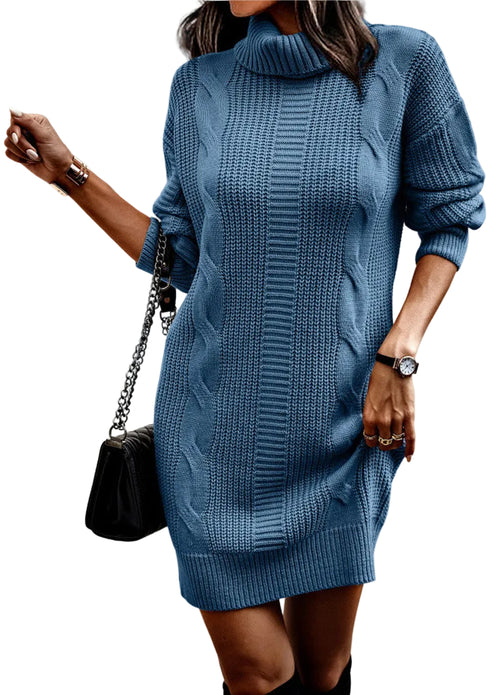 Kvinders Sweaterkjole Ribstrikket 0