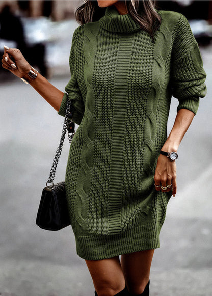 Kvinders Sweaterkjole Ribstrikket 4