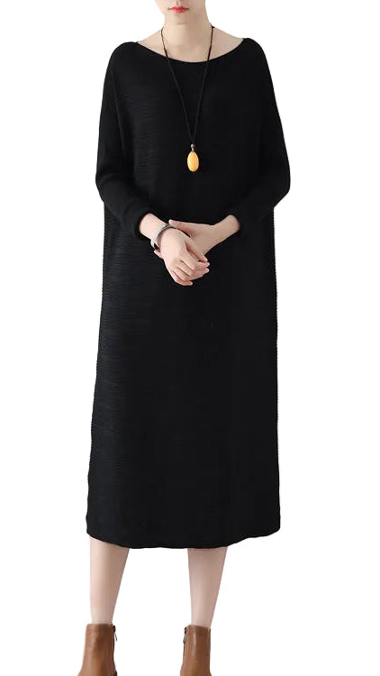 Kvinders Sweaterkjole Vinterdesign Med Strikkede Detaljer 0