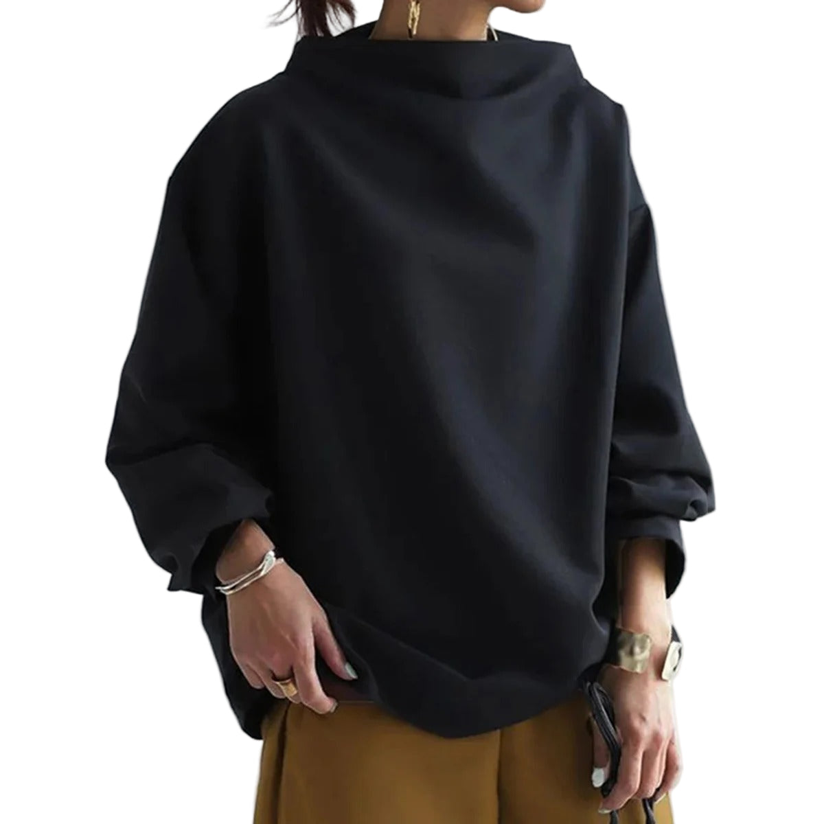 Kvinders Sweatshirt Rund Hals Afslappet Stil 0