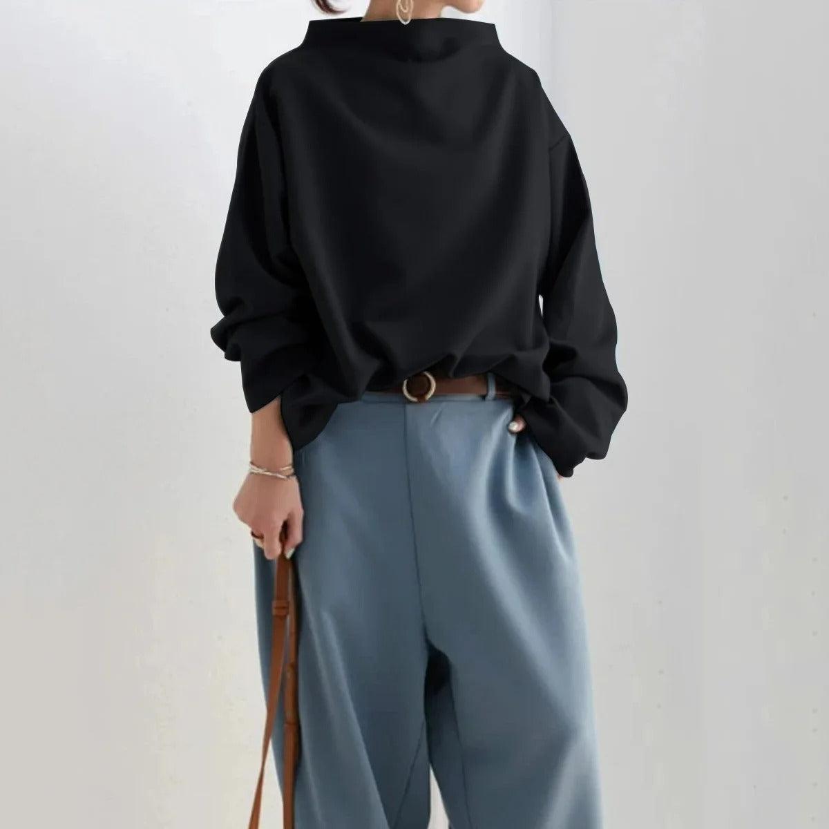 Kvinders Sweatshirt Rund Hals Afslappet Stil 4