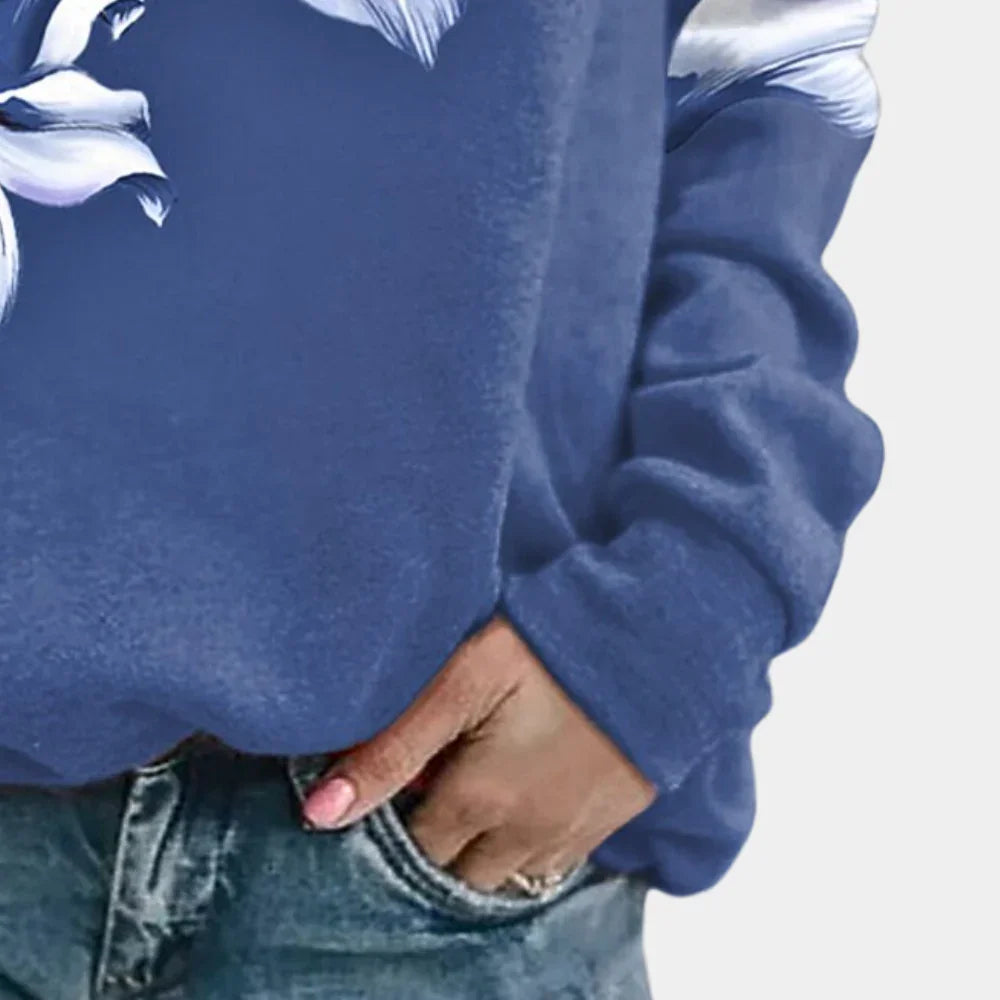 Kvinders Sweatshirt med Blomsterprint 3
