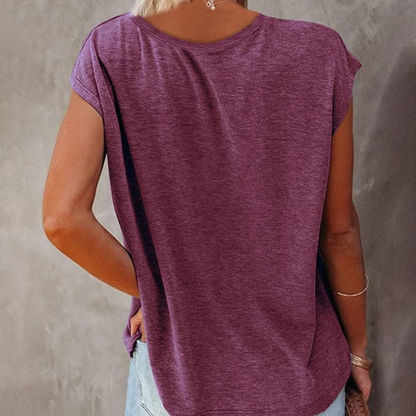 Kvinders T-shirt V-hals Flydende Stil 2