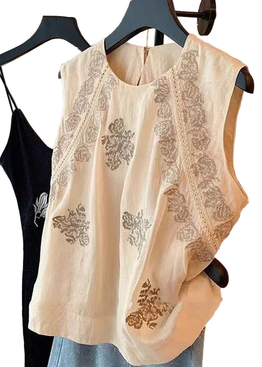 Kvinders Tank Top med O-hals og Print 0