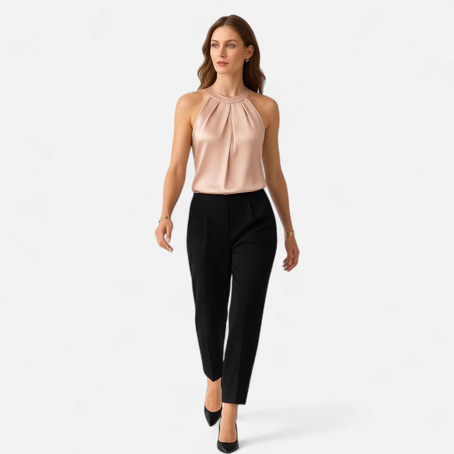 Kvinders Tanktop med Plisseret Front og Drapering 1