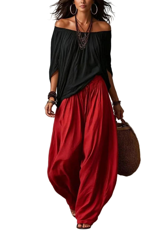 Kvinders To-delt Sæt Oversized Cold Shoulder Med Batwing Ærmer 0