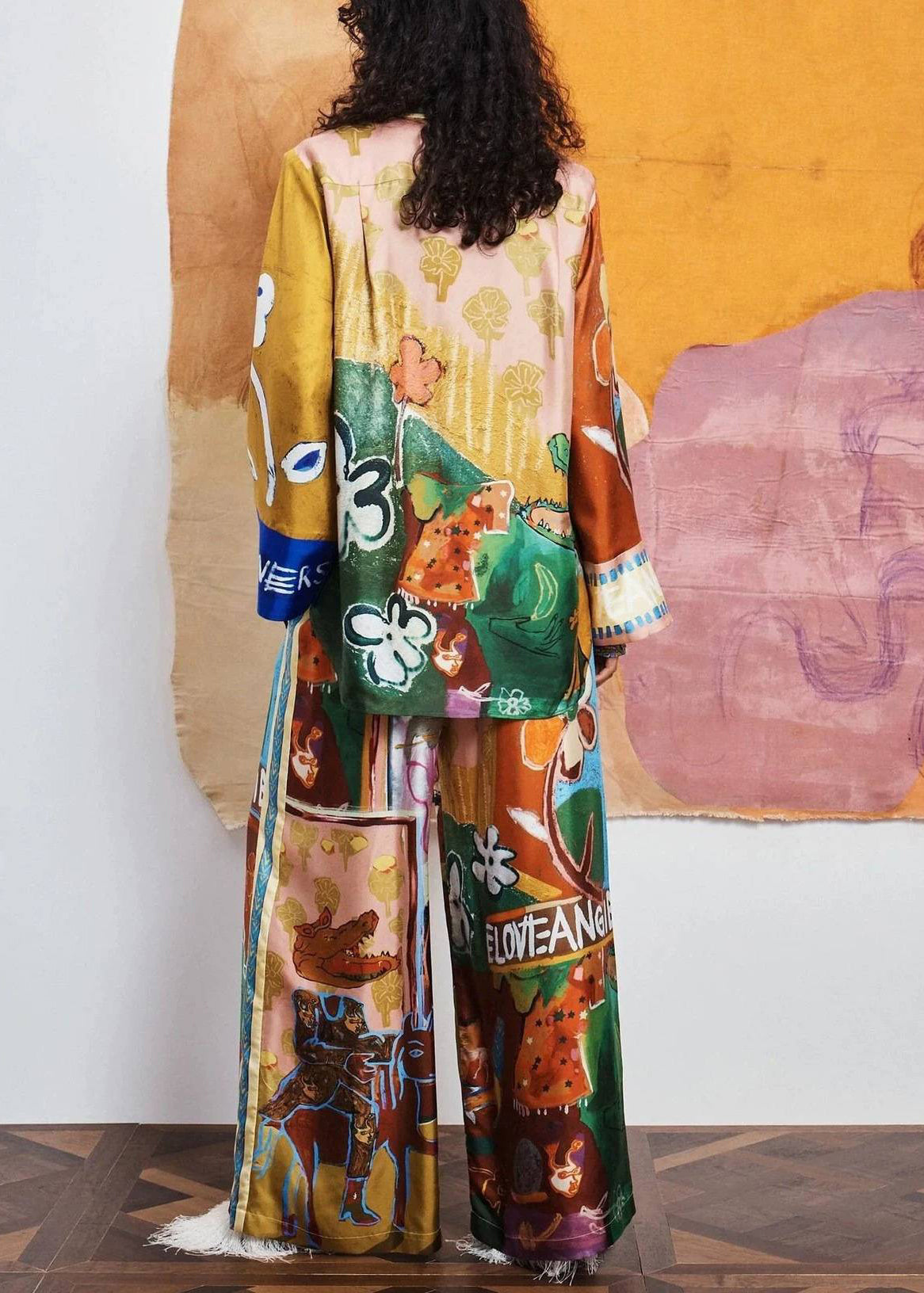 Kvinders To-delt Sæt Oversized Print Efterår 2