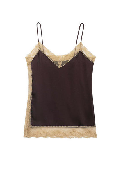 Kvinders To-delt Sæt med Blonde Patchwork Design 2