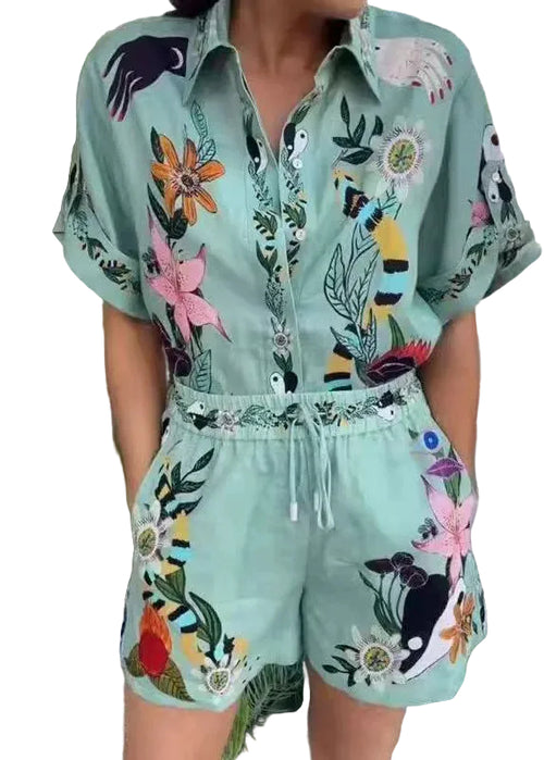 Kvinders To Stykker Sæt Oversized Print 0