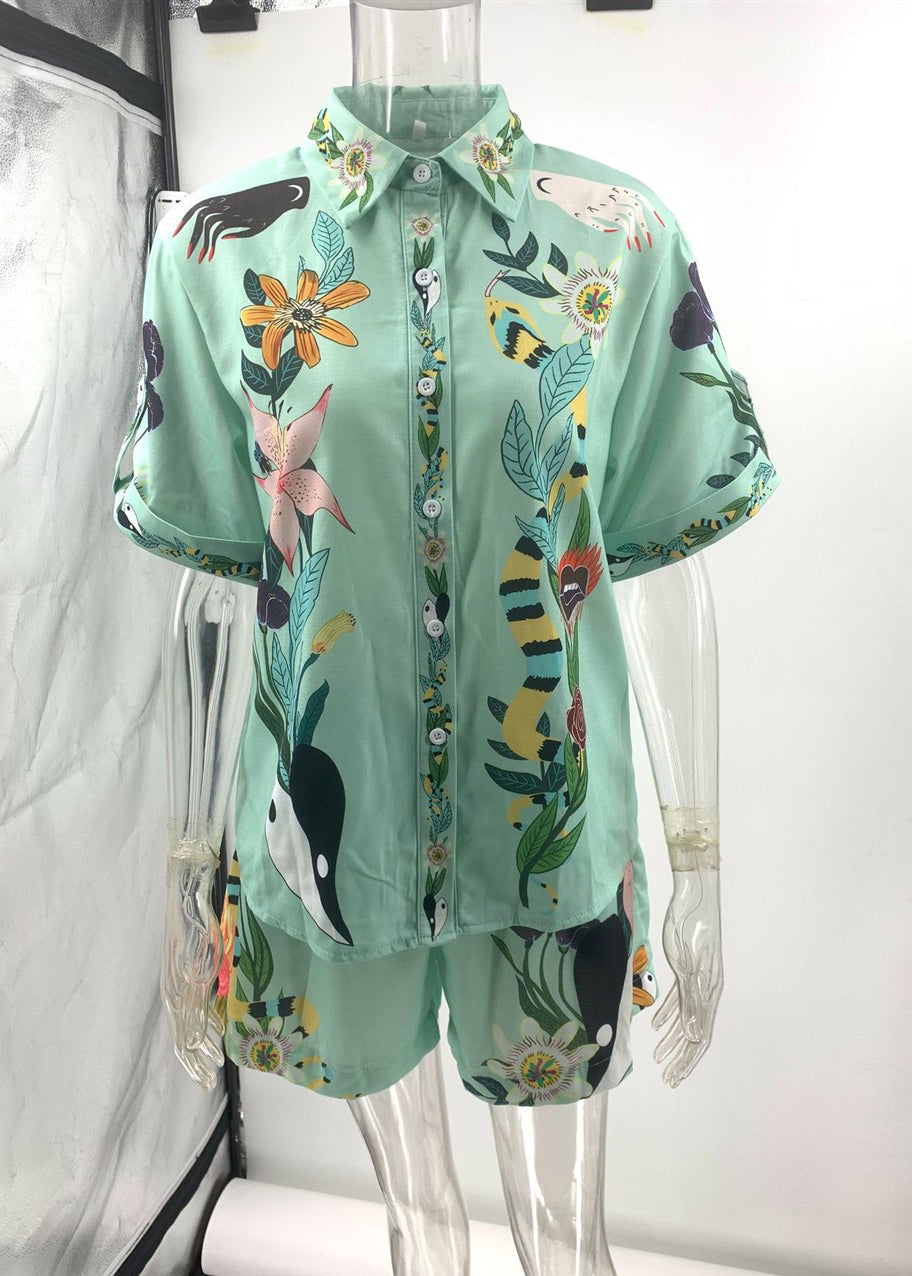 Kvinders To Stykker Sæt Oversized Print 4