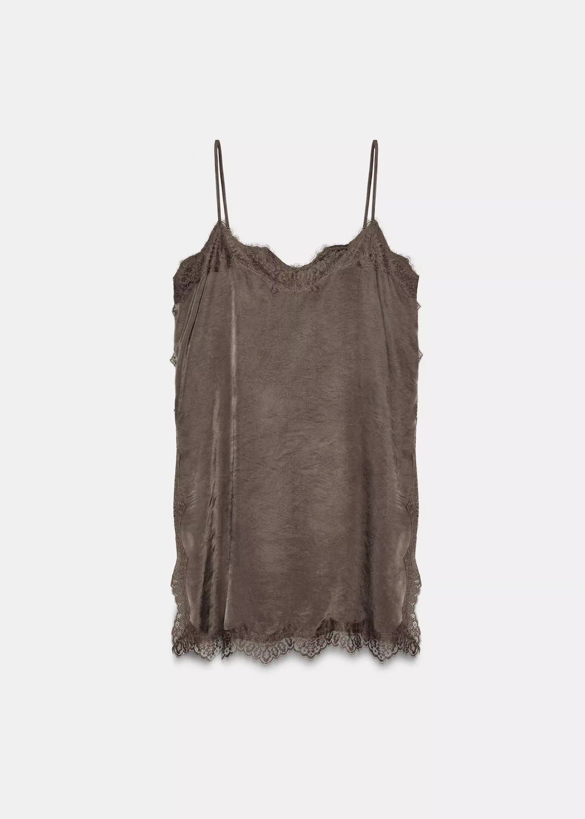 Kvinders Top med Blonde Patchwork og Spaghetti Stropper 4