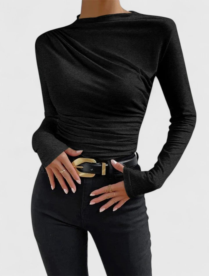 Kvinders Top med Plisseret Design 3