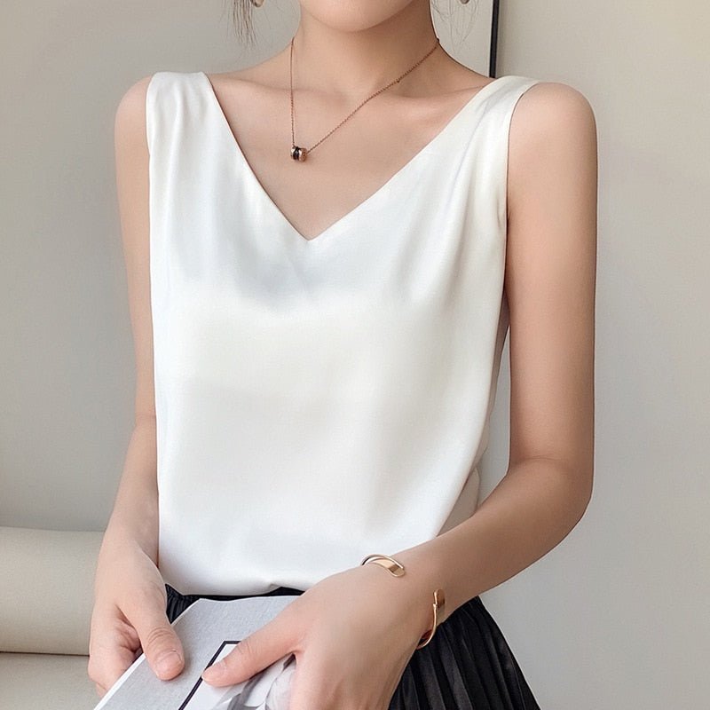 Kvinders Top med V-hals Minimalistisk Stil 4