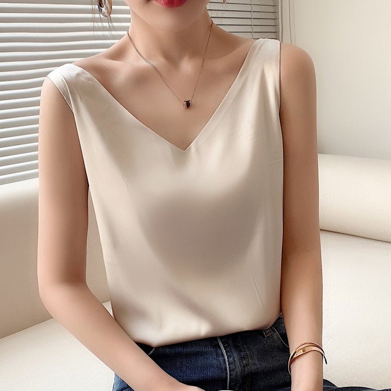 Kvinders Top med V-hals Minimalistisk Stil 6