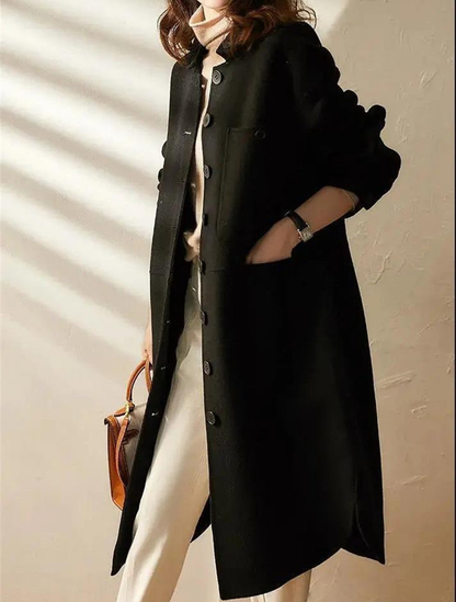Kvinders Trenchcoat Tidløs Stil Lang Jakke 1