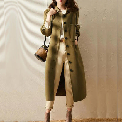 Kvinders Trenchcoat Tidløs Stil Lang Jakke 4