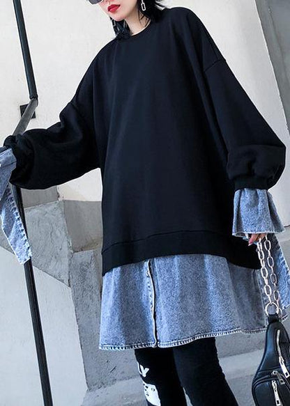 Kvinders Tunika Kjole med Patchwork Design 2