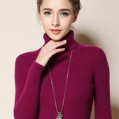 Kvinders Turtleneck Jumper Strikket Materiale Casual 13