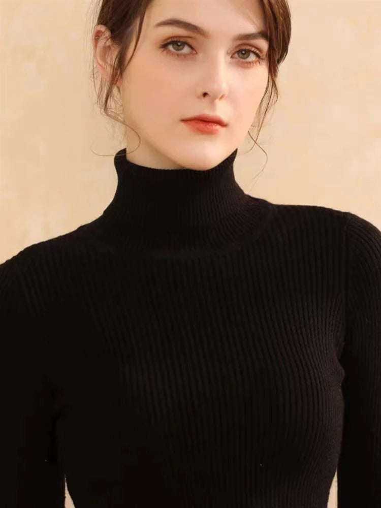 Kvinders Turtleneck Jumper Strikket Materiale Casual 14