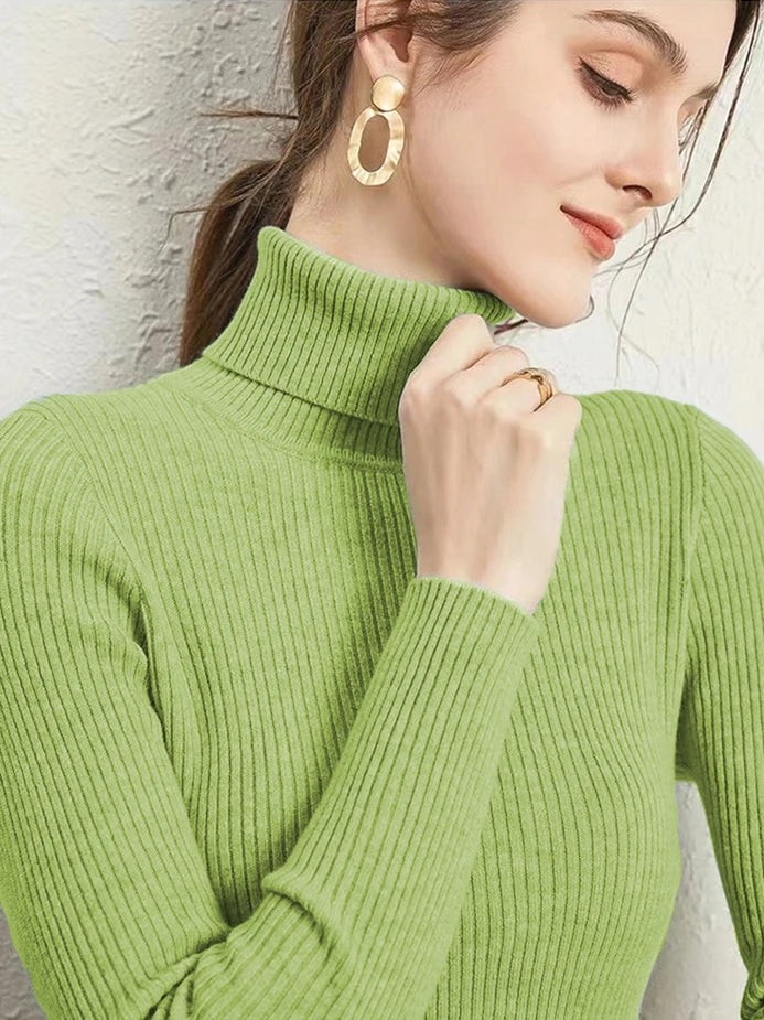 Kvinders Turtleneck Jumper Strikket Materiale Casual 16