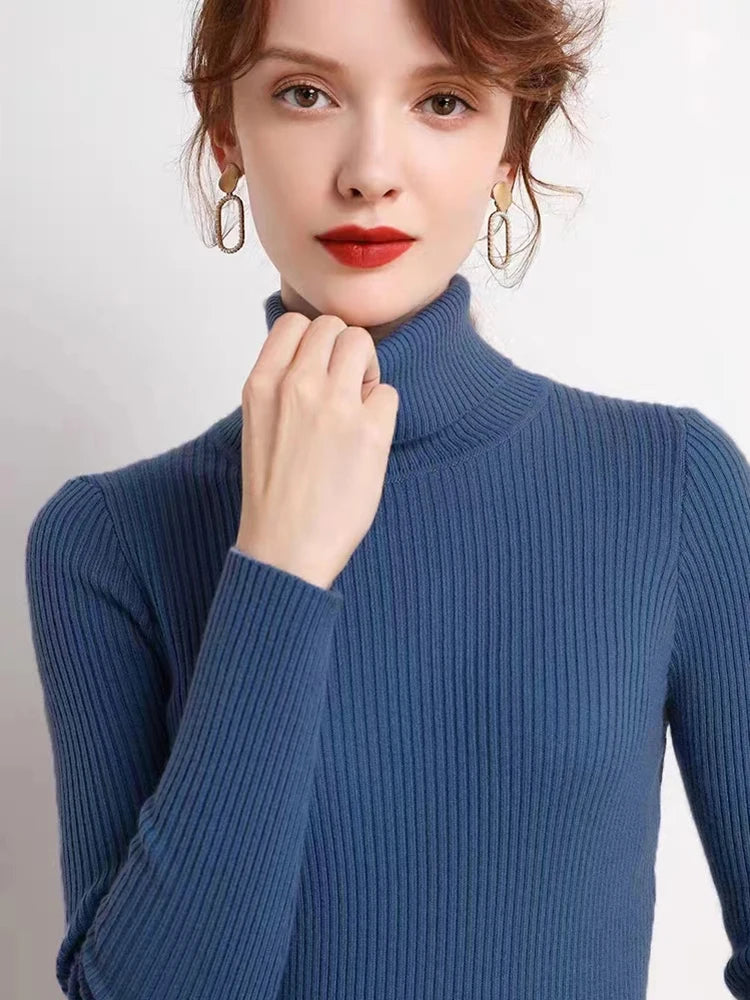 Kvinders Turtleneck Jumper Strikket Materiale Casual 2