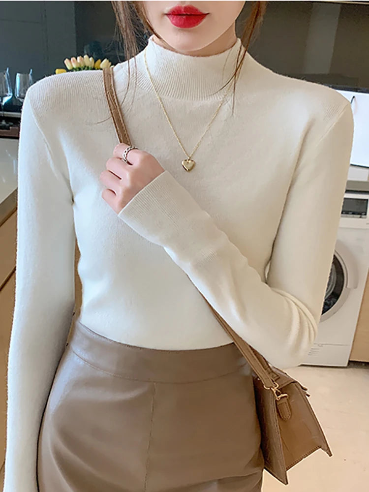 Kvinders Turtleneck Pullover Strikket Materiale 2